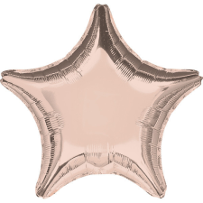 Metallic Rose Gold csillag fólia lufi 48 cm party kellék