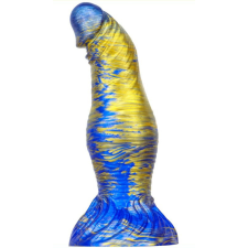 MetallicAnal Fantasy Dildo Duxel 17 x 6cm kék-arany műpénisz, dildó