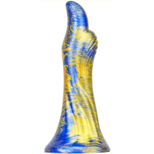 MetallicAnal Fantasy Dukix – prémium kék-arany dildó 12 cm műpénisz, dildó