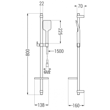 Mexen Alexa DQ62 kád készlet, Arany - 71203DQ62-50 fürdőkellék