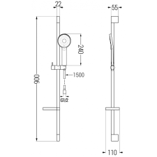 Mexen Alexa DS40 kád készlet, Fekete - 71213DS40-70 fürdőkellék