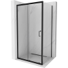 Mexen Apia tolóajtós zuhanykabin 115 x 70 cm, Átlátszó, Fekete - 840-115-070-70-00