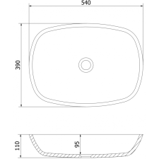 Mexen Araks pultra szerelhető üveg mosdókagyló 54 x 39 cm, Kék - 24155447 szaniter