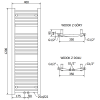 Mexen Ares fürdőszobai radiátor 1200 x 400 mm, 442 W, Fehér - W102-1200-400-00-20