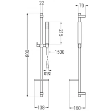 Mexen Aries DQ77 kád készlet, Fekete - 744813DQ77-70 fürdőkellék
