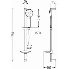 Mexen Axel DB40 kád készlet, Fekete - 73803DB40-70 fürdőkellék