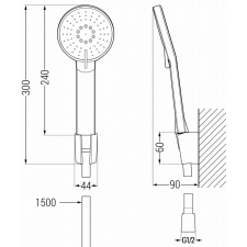 Mexen Axel R40 kád készlet, Fekete - 73803R40-70 fürdőkellék