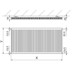 Mexen C11 lapradiátor 500 x 1400 mm, oldalsó csatlakozás, 1115 W, Fehér - W411-050-140-00