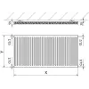 Mexen C11 lapradiátor 600 x 700 mm, oldalsó csatlakozás, 653 W, Fehér - W411-060-070-00