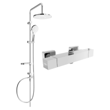 Mexen Carl Cube Termosztatikus Zuhanygarnitúra - Króm fürdőkellék