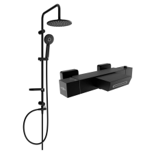 Mexen Carl Cube Zuhanyrendszer - Fekete - Termosztátos fürdőkellék