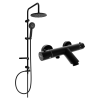 Mexen Carl kád-zuhany készlet fejzuhannyal és termosztatikus kád csapteleppel Kai, Fekete - 77300240-70