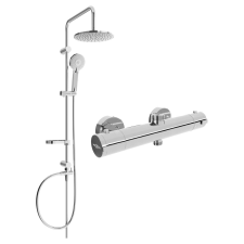 Mexen Carl  Zuhanyszett fali   termosztátos   Kai, króm - 77150240-00 Zuhany szett komplett fürdőkellék