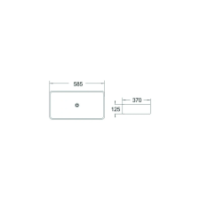 Mexen Catia munkalapi mosdó 58 x 37 cm, Fehér - 21315800 szaniter