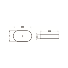 Mexen Celia munkalapi mosdó 60 x 38 cm, Fekete matt - 22206085 szaniter