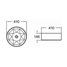Mexen Clarisa munkalapi mosdó 41 x 41 cm, Fehér/Arany - 22074153 szaniter