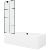 Mexen Cube 170 x 80 cm-es téglalap alakú kád burkolattal és 1-szárnyú paravánnal, fekete minta - 550517080X9507007077