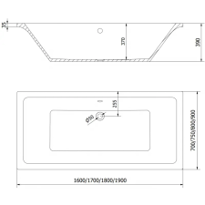 Mexen Cube fürdőkád téglalap alakú 180 x 90 cm burkolattal, fehér - 55051809000X kád, zuhanykabin