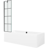 Mexen Cube téglalap alakú 180 x 80 cm-es kád burkolattal és 1-szárnyú zuhanyfallal 50 cm, fekete minta