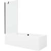 Mexen Cube téglalap alakú kád 170 x 80 cm burkolattal és 1-szárnyú, 80 cm-es paravánnal, átlátszó, fekete