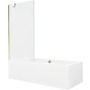 Mexen Cube téglalap alakú kád 170 x 80 cm burkolattal és 1-szárnyú paravánnal 90 cm, átlátszó, arany