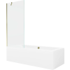 Mexen Cube téglalap alakú kád 170 x 80 cm-es burkolattal és 1-szárnyú paravánnal 80 cm, átlátszó, arany