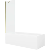 Mexen Cubik rektanguláris kád 150 x 70 cm burkolattal és 1-szárnyú paravánnal 60 cm, átlátszó, arany