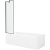 Mexen Cubik téglalap alakú kád 150 x 70 cm burkolattal és 1-ajtós paravánnal 50 cm, fekete minta - 550315070X9505007070