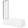 Mexen Cubik téglalap alakú kád 150 x 70 cm burkolattal és 1-szárnyú paravánnal 60 cm, fekete minta - 550315070X9506007070