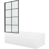 Mexen Cubik téglalap alakú kád 160 x 70 cm burkolattal és 1-szárnyas paravánnal 70 cm, fekete minta - 550316070X9307017077