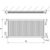 Mexen CV11 lapradiátor 600 x 1500 mm, alsó csatlakozás, 1400 W, Fehér - W611-060-150-00