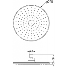 Mexen D-40 fejzuhany 22 cm, Fehér - 79740-20 csaptelep
