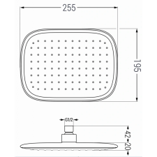 Mexen D-49 fejzuhany 25x29 cm, Fekete/Arany - 79749-75 csaptelep
