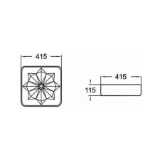 Mexen Elmira munkalapi mosdó 41 x 41 cm, Arany - 22094150 szaniter