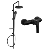 Mexen Erik fali zuhany szett fejzuhannyal és csapteleppel Sabre, Fekete - 72140205-70