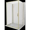 Mexen Exo-3S 3-falú, tolóajtós zuhanykabin 200 x 80 cm, átlátszó, arany - 8151-200-080-50-00-3S