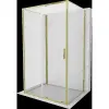 Mexen Exo-3S 3-falú tolóajtós zuhanyzó 200 x 120 cm, átlátszó, arany - 8151-200-120-50-00-3S