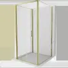 Mexen Exo-3S 3-falú zuhanykabin, 85 x 85 cm, átlátszó, arany - 816-085-085-50-00-3S