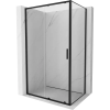 Mexen Exo tolóajtós zuhanykabin 105 x 120 cm, átlátszó, fekete - 8151-105-120-70-00