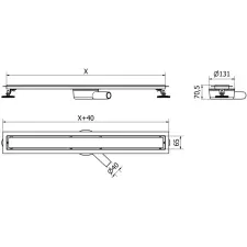 Mexen Flat 360° M15 forgó zuhanyfolyóka 60 cm, Arany - 1524060-40 fürdőkellék