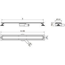 Mexen Flat 360° M18 forgó zuhanyfolyóka 70 cm, Arany - 1523070-40 fürdőkellék