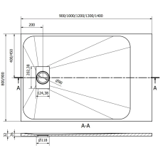 Mexen Hugo téglalap alakú zuhanytálca SMC 120 x 90 cm, szürke - 42619012 fürdőkellék
