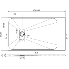 Mexen Hugo téglalap alakú zuhanytálca SMC 180 x 80 cm, Fehér - 42108018 fürdőkellék