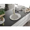 Mexen Kevin  konyhai mosogató gránit 1 körmedence+csepegtetö+ pop up szifon  586 x 458 mm, fehér , szifon  arany  - 6517581005-20-G Kör medencés