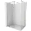 Mexen Kioto-F Walk-in zuhanyfal kerettel 155 x 120 cm, átlátszó 8 mm, kefélt nikkel - 800-155-202-04-97-120