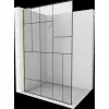 Mexen Kioto L Walk-in zuhanyfal 80 x 200 cm, fekete minta, arany csiszolt - 800-080-103-55-78