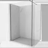 Mexen Kioto Walk-in zuhanyfal 100 x 40 cm, átlátszó, gun gray kefélt - 800-100-212-66-00-040