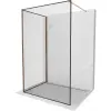Mexen Kioto Walk-in zuhanyfal 110 x 70 cm, fekete minta, rózsaarany - 800-110-212-60-70-070
