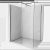Mexen Kioto Walk-in zuhanyfal 120 x 120 cm, átlátszó, gun gray csiszolt - 800-120-202-66-00-120