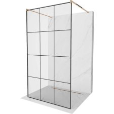 Mexen Kioto Walk-In Zuhanyfal - 120x200 cm - 8 mm Átlátszó Üveg - Fekete Keret kád, zuhanykabin